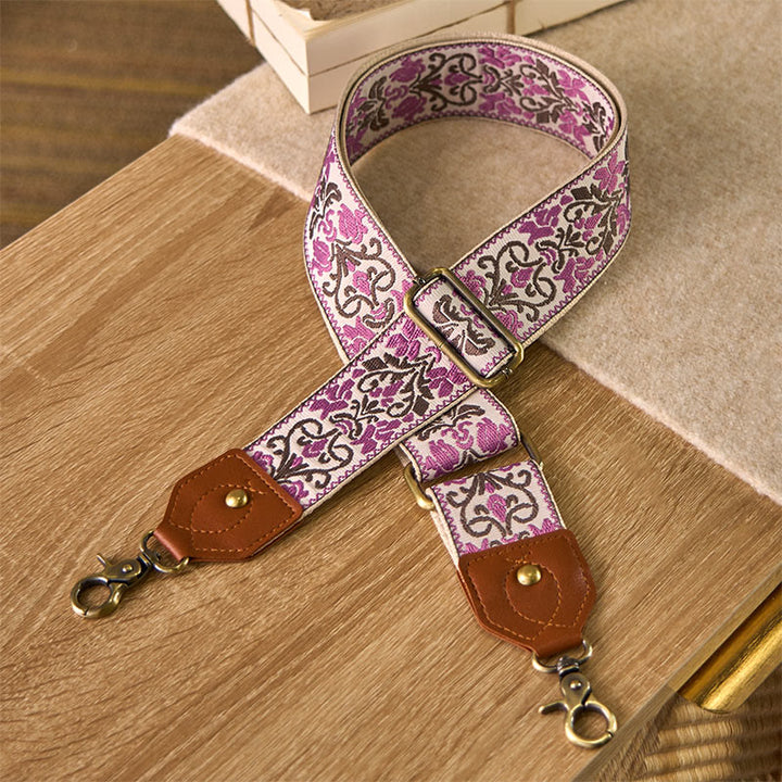 Correas de repuesto para bolsos de mano ajustables con bordado geométrico de flores y Buddha Stones - Rosa - 80-140 cm x 5 cm - image 10