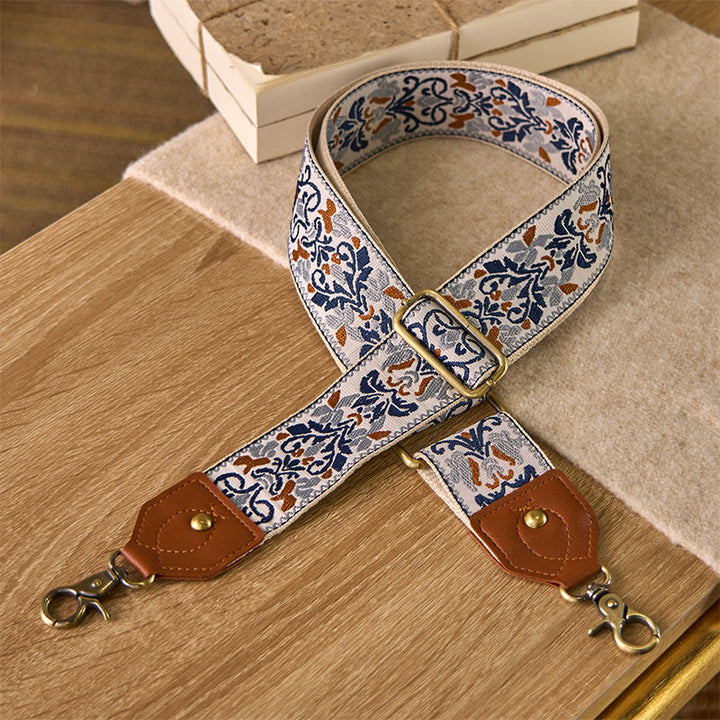 Correas de repuesto para bolsos de mano ajustables con bordado geométrico de flores y Buddha Stones - Beige - 80-140 cm x 5 cm - image 20