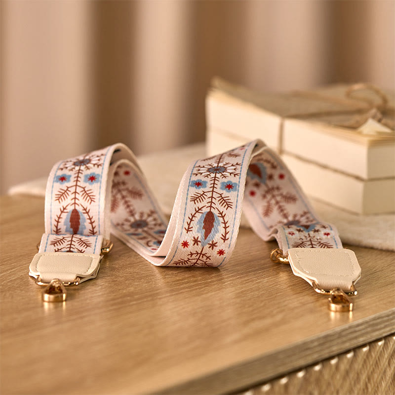 Correas de repuesto ajustables para bolsos, bandoleras y bolsos de mano con diseño de flores bohemias y Buddha Stones - Caqui - 70-135 cm x 3,8 cm - image 0