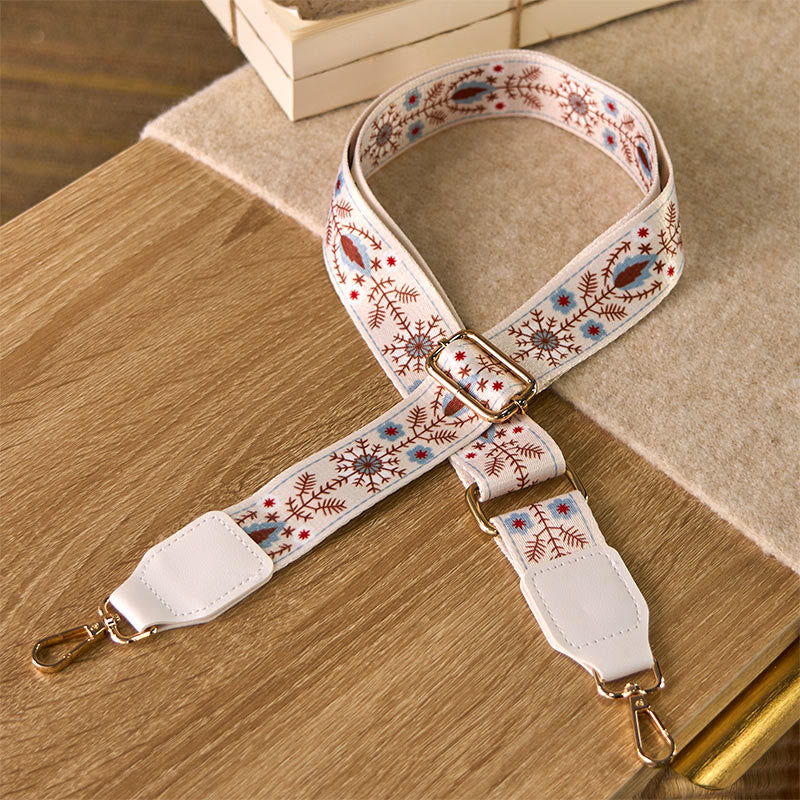 Correas de repuesto ajustables para bolsos, bandoleras y bolsos de mano con diseño de flores bohemias y Buddha Stones - Blanco - 70-135 cm x 3,8 cm - image 5