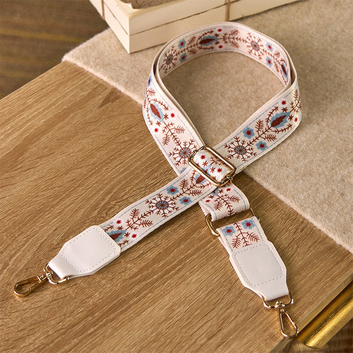 Correas de repuesto ajustables para bolsos, bandoleras y bolsos de mano con diseño de flores bohemias y Buddha Stones - Blanco - 70-135 cm x 3,8 cm - image 5