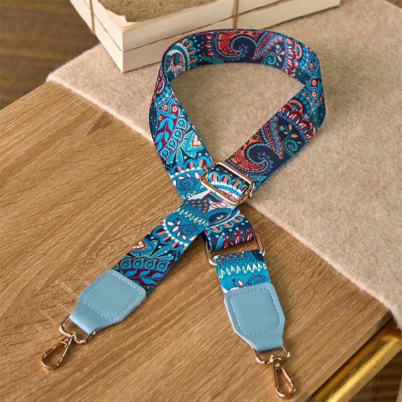 Correas de repuesto ajustables para bolsos, bandoleras y bolsos de mano con diseño de girasol bohemio y Buddha Stones - Azul - 75-145 cm x 3,8 cm - image 5