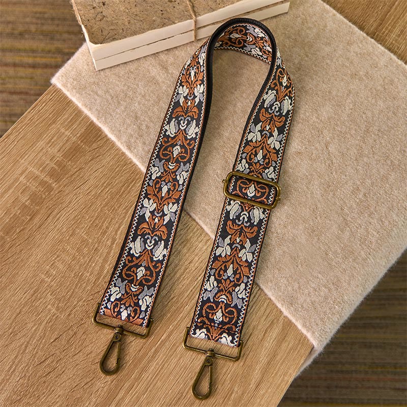 Correas de repuesto para bolsos de mano ajustables, tipo bandolera, con diseño de flores bohemias marrones y Buddha Stones - image 1