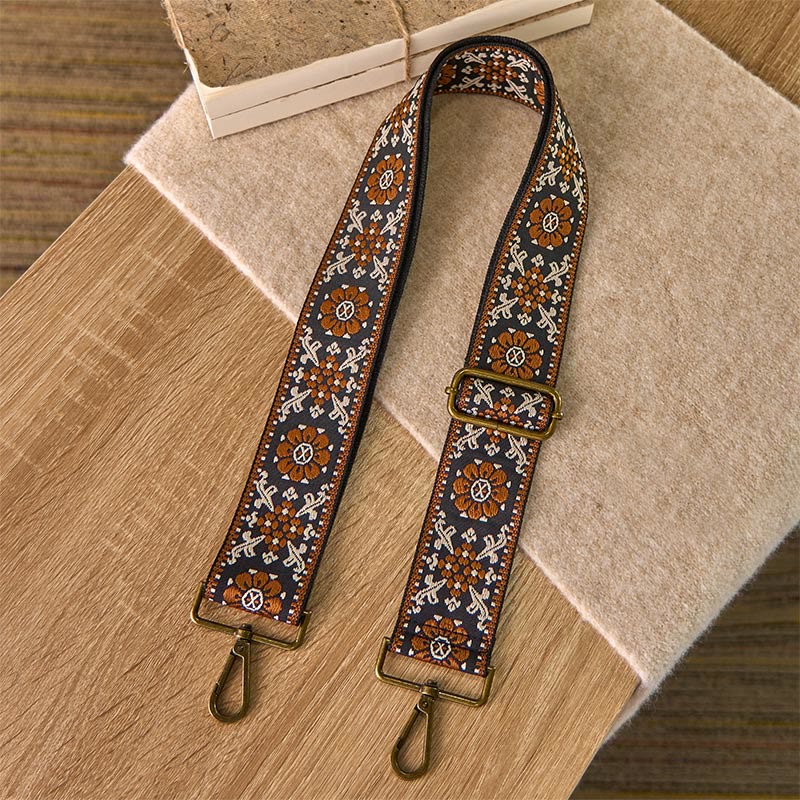 Correas de repuesto para bolso de hombro tipo bandolera, ajustables, con diseño geométrico, de flores marrones y Buddha Stones - image 1