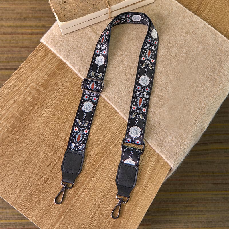Correas de repuesto para bolso de hombro tipo bandolera, ajustables, con diseño geométrico, de flores negras y Buddha Stones - image 1