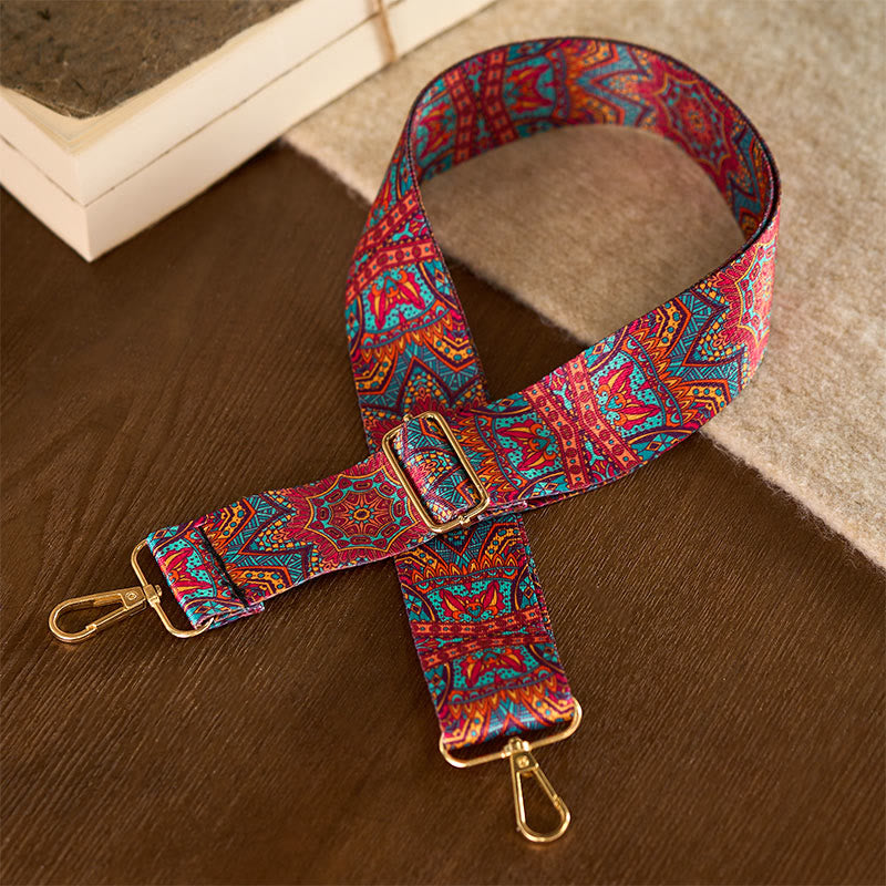 Correas de repuesto para bolsos, bandoleras y bolsos, con diseño geométrico de mandala roja bohemio y Buddha Stones. - image 1