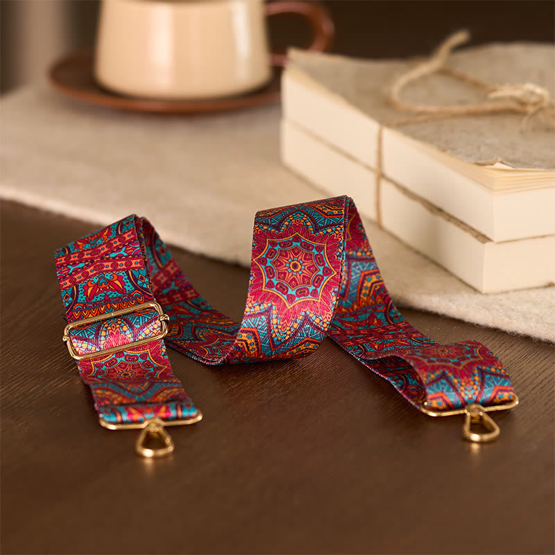 Correas de repuesto para bolsos, bandoleras y bolsos, con diseño geométrico de mandala roja bohemio y Buddha Stones. - image 3