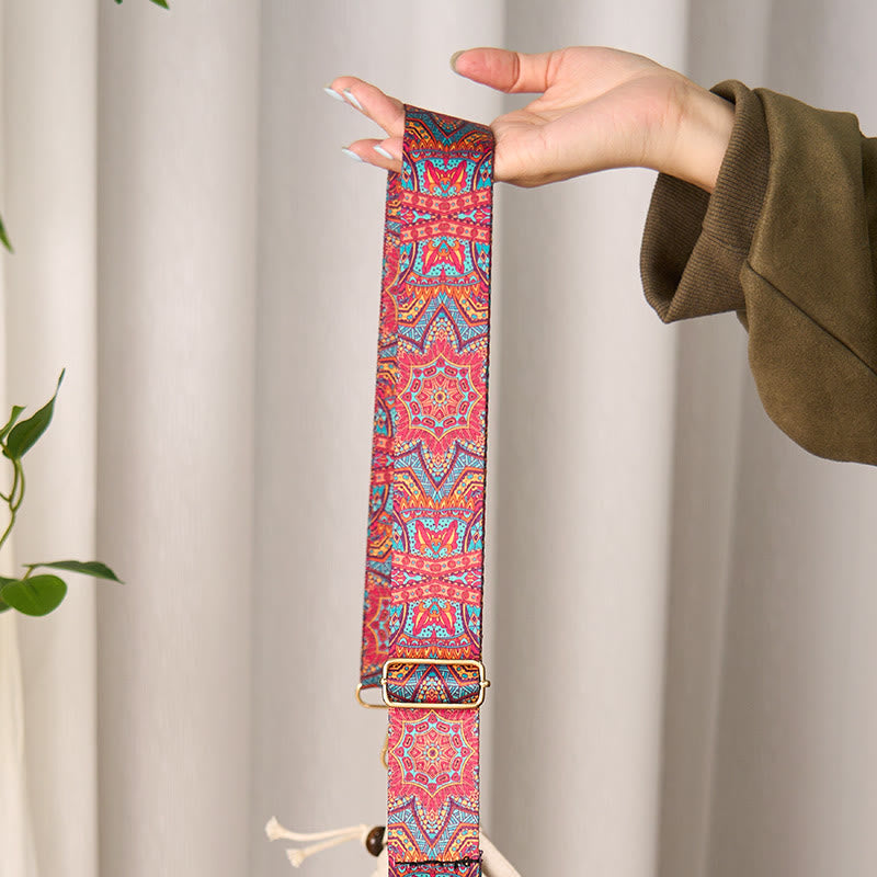 Correas de repuesto para bolsos, bandoleras y bolsos, con diseño geométrico de mandala roja bohemio y Buddha Stones. - image 2