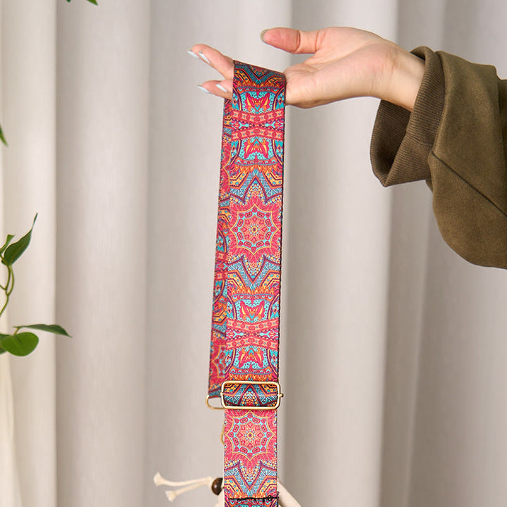 Correas de repuesto para bolsos, bandoleras y bolsos, con diseño geométrico de mandala roja bohemio y Buddha Stones. - image 2