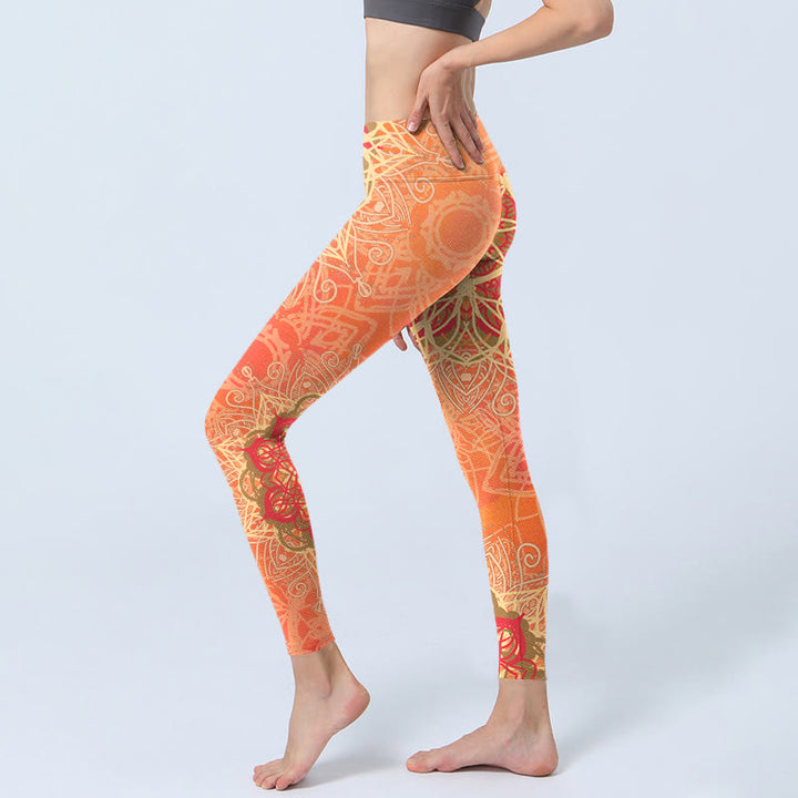 Leggings de yoga para mujer con estampado geométrico simétrico de Buddha Stones - image 2