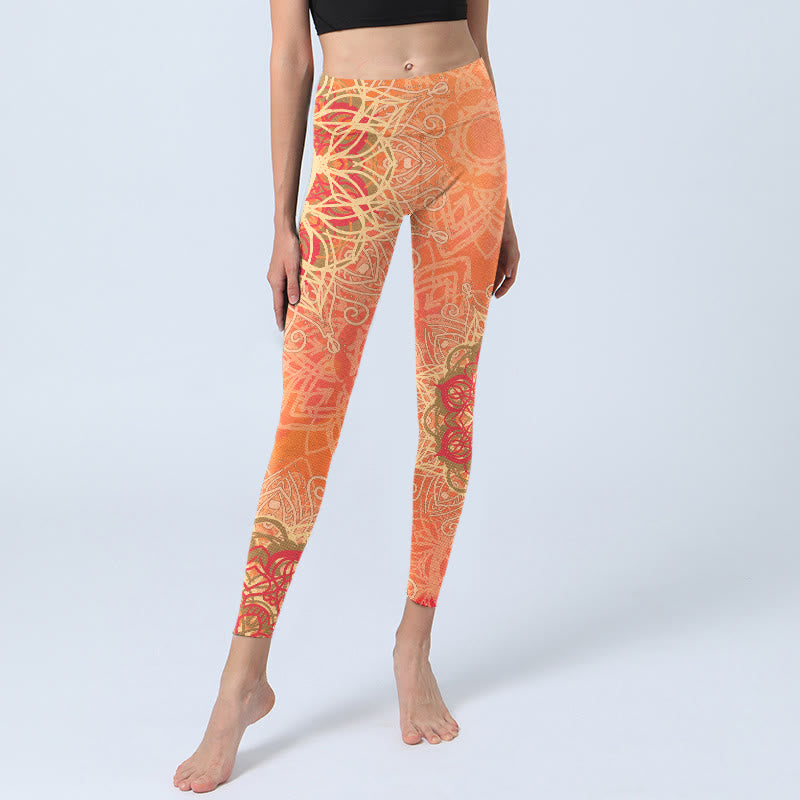 Leggings de yoga para mujer con estampado geométrico simétrico de Buddha Stones - image 5