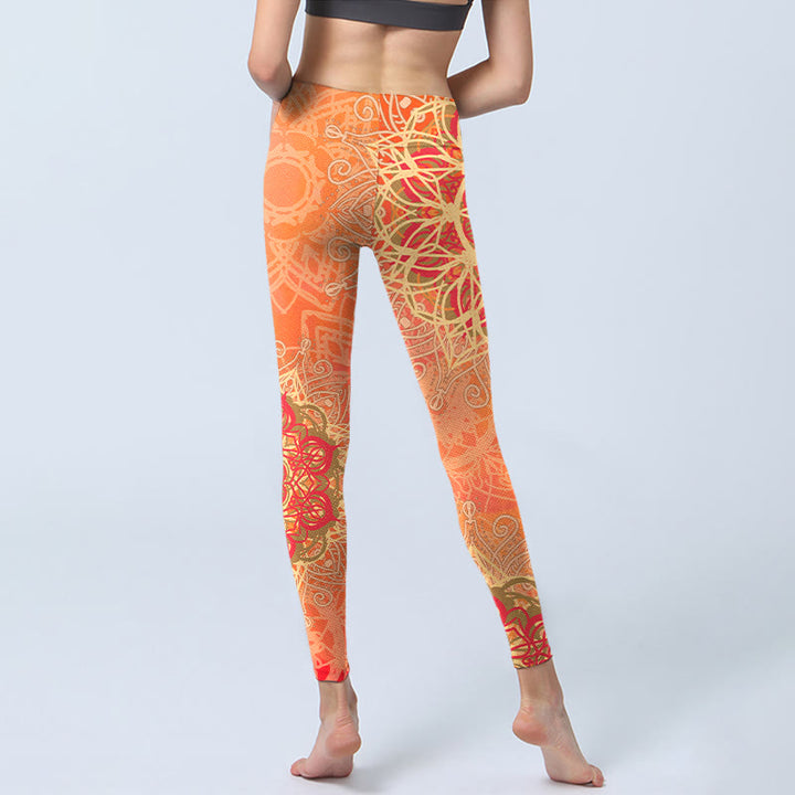Leggings de yoga para mujer con estampado geométrico simétrico de Buddha Stones - image 6