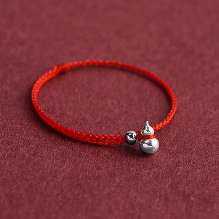 Buddha Stones Pulsera con dije de calabaza de la suerte en plata de ley 925 con cierre de cordón - image 2