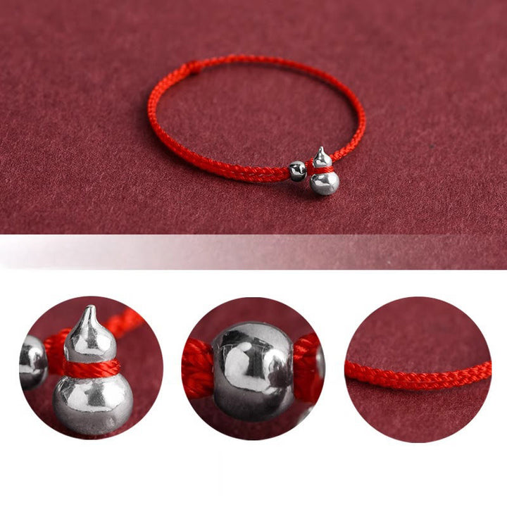 Buddha Stones Pulsera con dije de calabaza de la suerte en plata de ley 925 con cierre de cordón - image 6