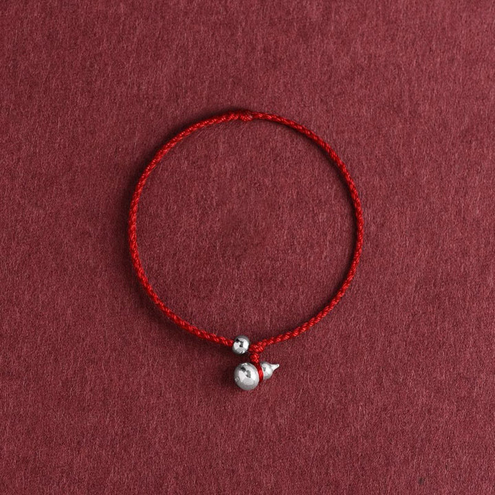 Buddha Stones Pulsera con dije de calabaza de la suerte en plata de ley 925 con cierre de cordón - Calabaza Cuerda Roja Oscura - 15-20 cm - image 11