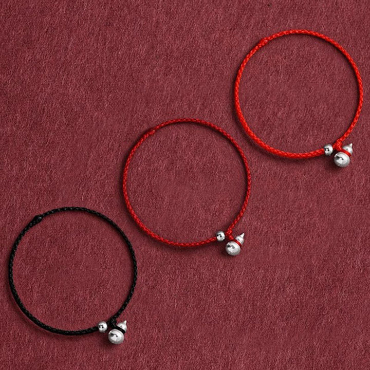 Buddha Stones Pulsera con dije de calabaza de la suerte en plata de ley 925 con cierre de cordón - image 14