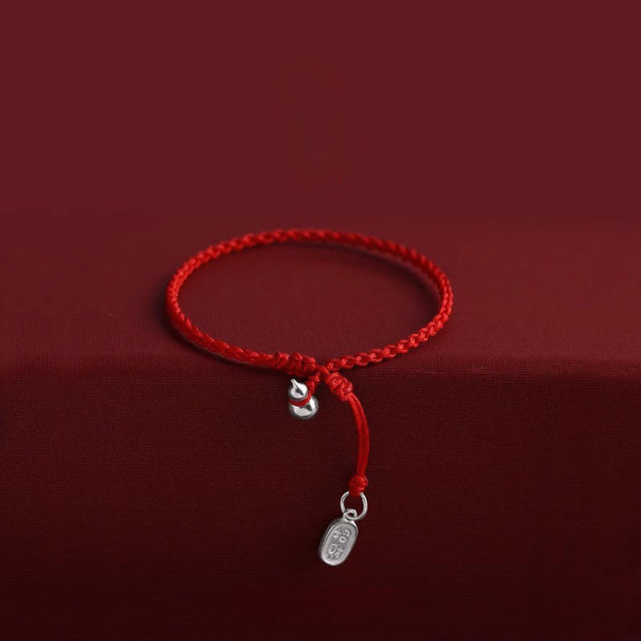 Buddha Stones Pulsera con dije de calabaza de la suerte en plata de ley 925 con cierre de cordón - Cuerda roja de la suerte y calabaza - 15-20 cm - image 16