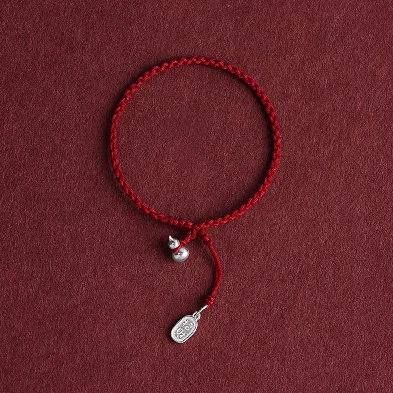 Buddha Stones Pulsera con dije de calabaza de la suerte en plata de ley 925 con cierre de cordón - Cuerda roja oscura de calabaza y fortuna - 15-20 cm - image 15