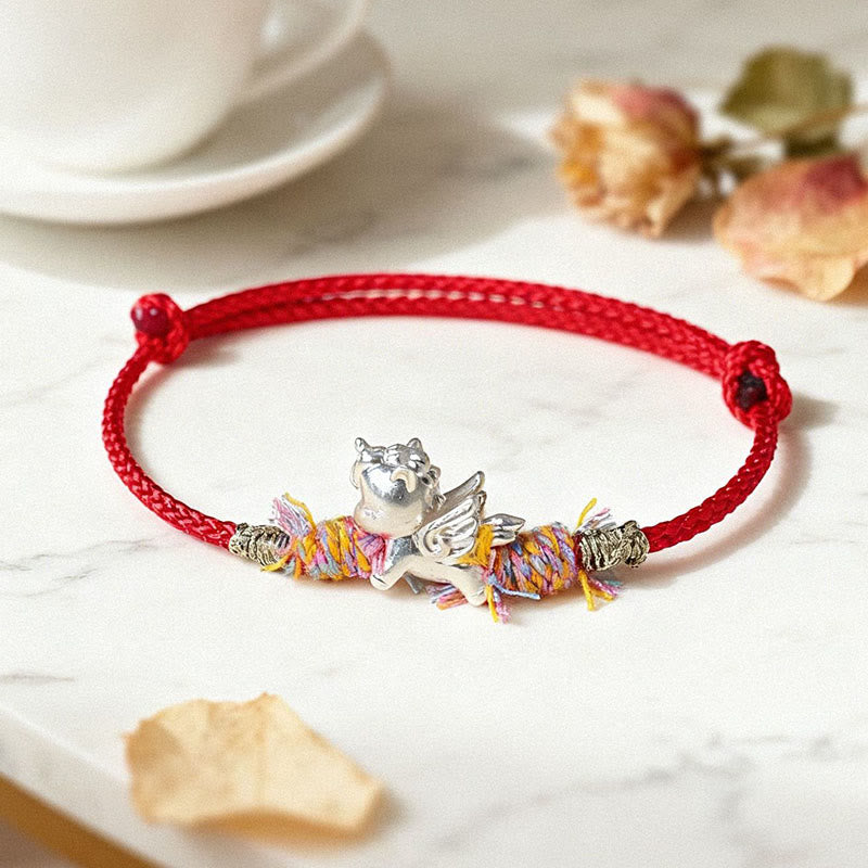 Pulsera de la suerte con hilo rojo y caballo alado Fu de plata de ley 999 con Buddha Stones del Año del Caballo - image 10