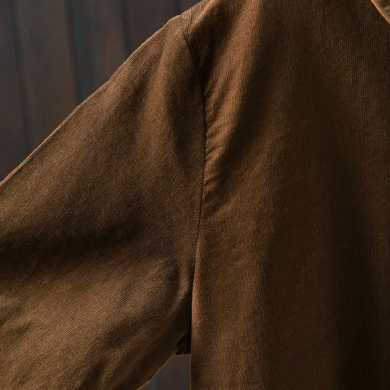 Camisa de algodón de manga larga para mujer con cuello alto, bolsillos decorativos y Buddha Stones en otoño - image 10