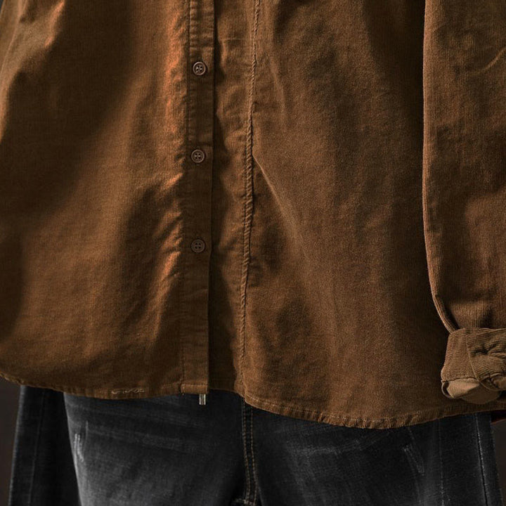 Camisa de algodón de manga larga para mujer con cuello alto, bolsillos decorativos y Buddha Stones en otoño - image 12