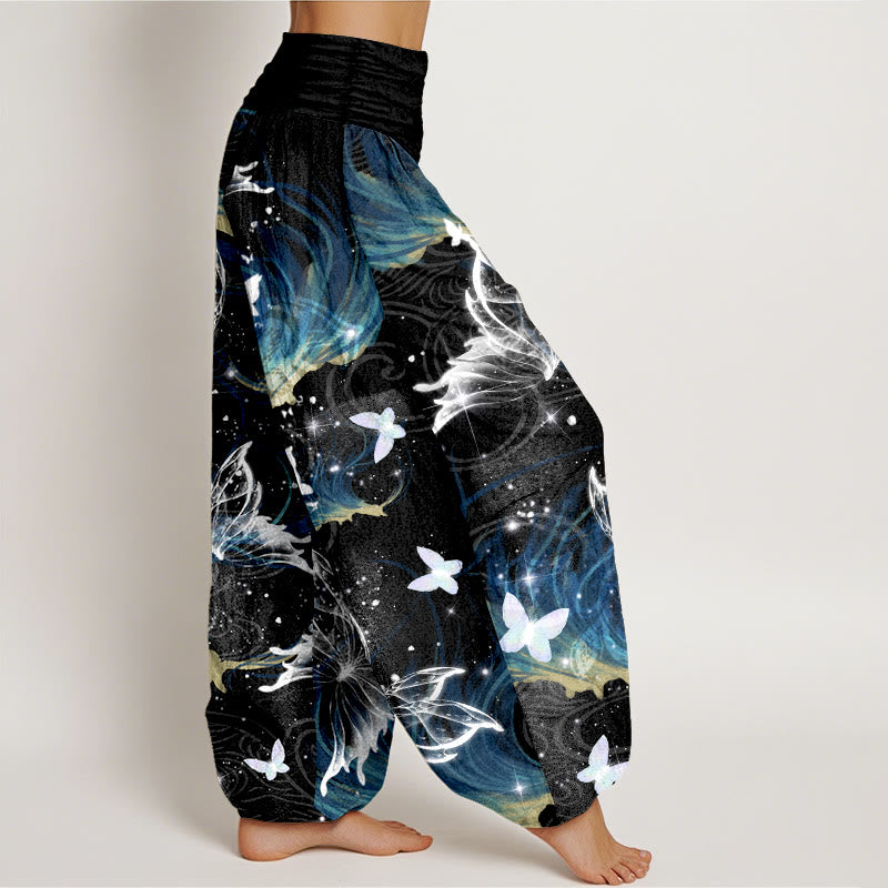Pantalones Buddha Stones de algodón puro con diseño de mariposas de ensueño para mujer, cintura elástica - image 2