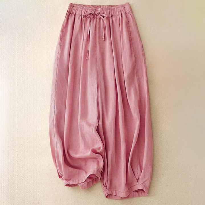 Pantalones capri harem cortos para mujer con cintura elástica y bolsillos, estampado Buddha Stones, ideales para el verano. - Rosa - US8-10，UK/AU12-14，EU40-42 (2XL) - image 18