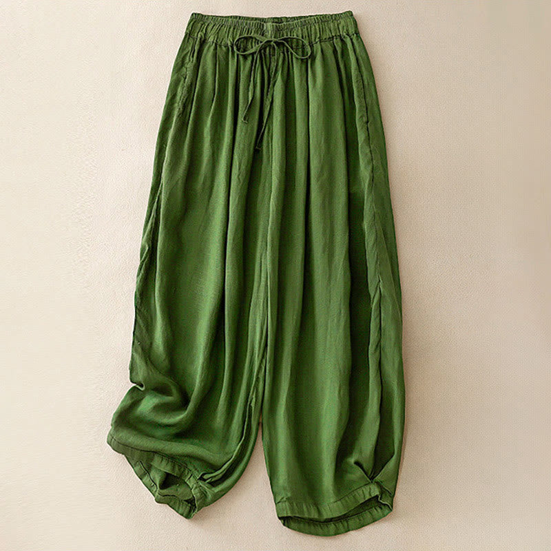 Pantalones capri cortos de algodón con cintura elástica y bolsillos para mujer de Buddha Stones - Verdemar - US8-10，UK/AU12-14，EU40-42 (2XL) - image 27