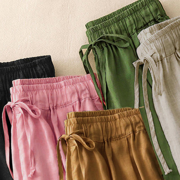 Pantalones capri harem cortos para mujer con cintura elástica y bolsillos, estampado Buddha Stones, ideales para el verano. - image 33