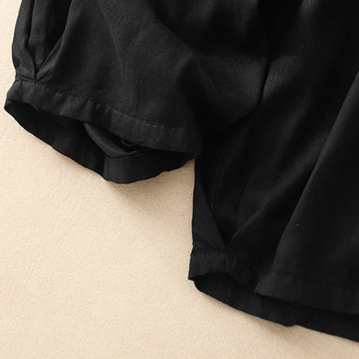 Pantalones capri cortos de algodón con cintura elástica y bolsillos para mujer de Buddha Stones - image 15