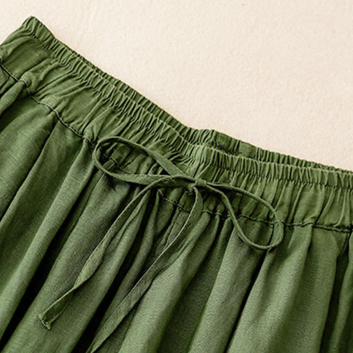 Pantalones capri cortos de algodón con cintura elástica y bolsillos para mujer de Buddha Stones - image 28