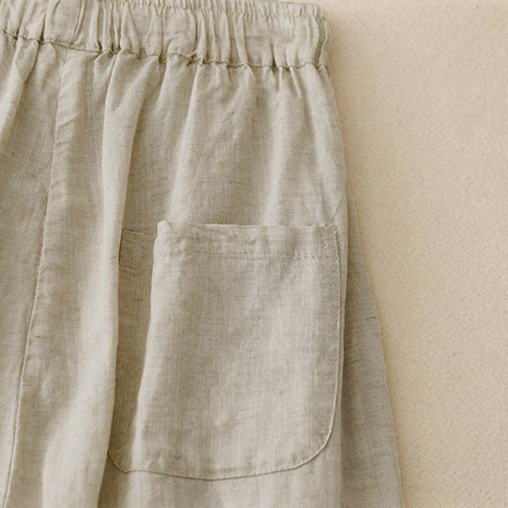 Pantalones capri harem cortos para mujer con cintura elástica y bolsillos, estampado Buddha Stones, ideales para el verano. - image 5