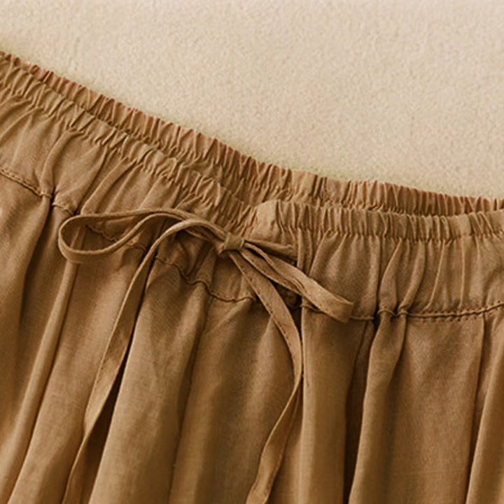 Pantalones capri cortos de algodón con cintura elástica y bolsillos para mujer de Buddha Stones - image 23