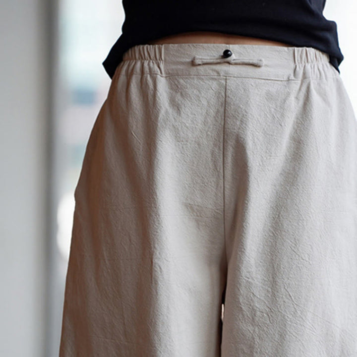 Pantalones de lino y algodón para hombre, de pierna recta, con botones de rana chinos y bolsillos, de verano, con estampado de Buddha Stones - image 12
