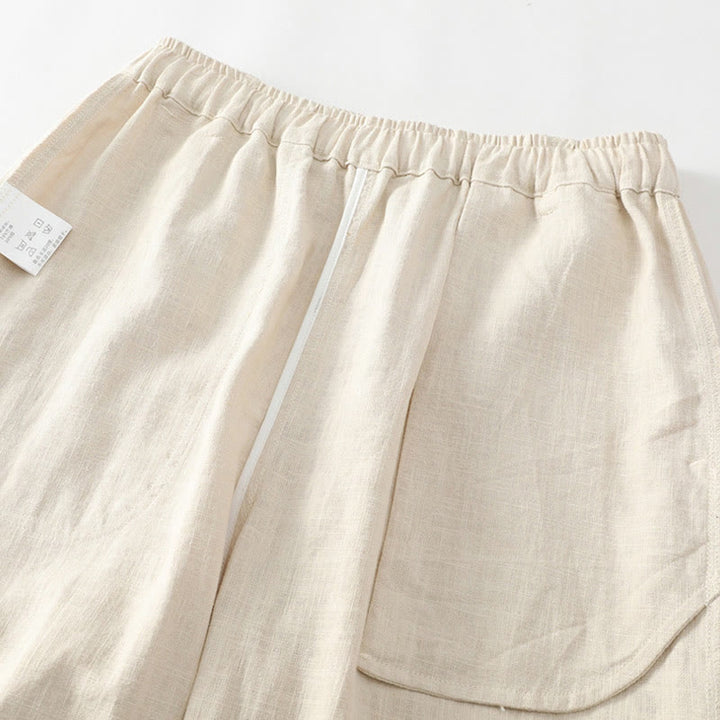 Pantalones de verano Buddha Stones de lino y algodón con ramio y puños elásticos hasta el tobillo para hombre con bolsillos - image 7