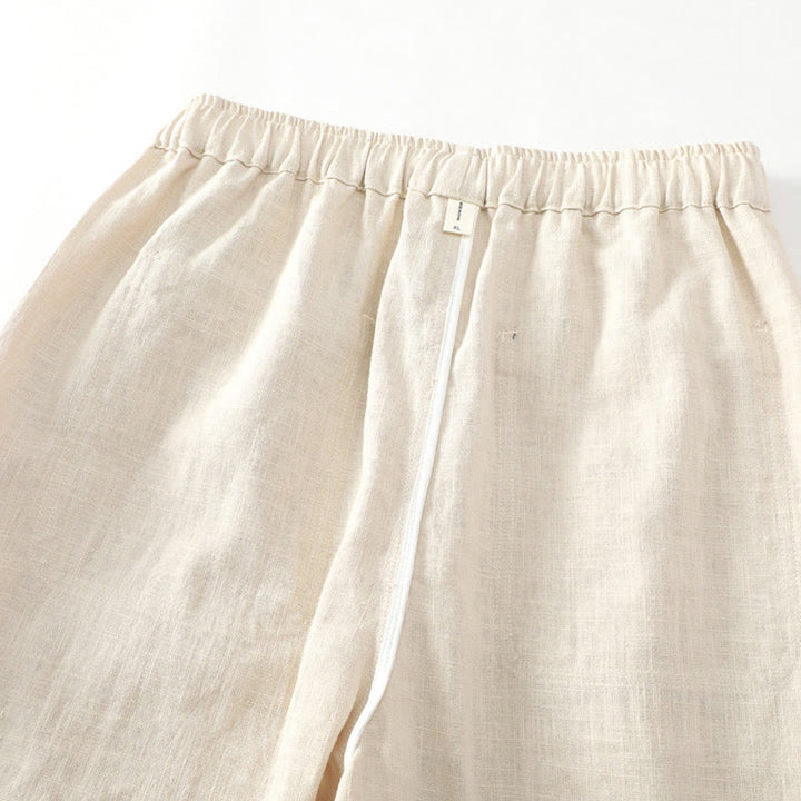 Pantalones de verano Buddha Stones de lino y algodón con ramio y puños elásticos hasta el tobillo para hombre con bolsillos - image 8