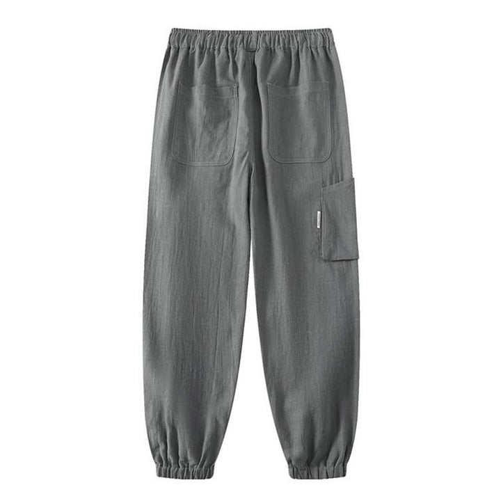 Pantalones de verano Buddha Stones de lino y algodón con ramio y puños elásticos hasta el tobillo para hombre con bolsillos - image 12