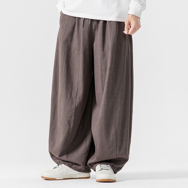 Pantalones harén de algodón con cintura elástica y bolsillos para hombre, color liso, con estampado de Buddha Stones - image 22