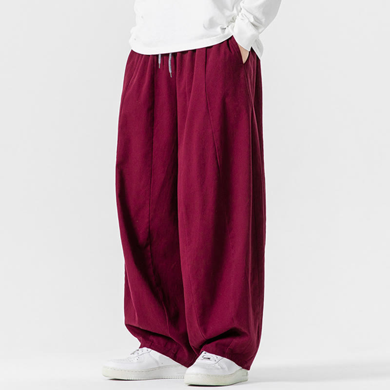 Pantalones harén de algodón con cintura elástica y bolsillos para hombre, color liso, con estampado de Buddha Stones - image 29