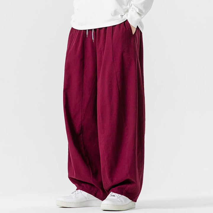 Pantalones harén de algodón con cintura elástica y bolsillos para hombre, color liso, con estampado de Buddha Stones - image 29