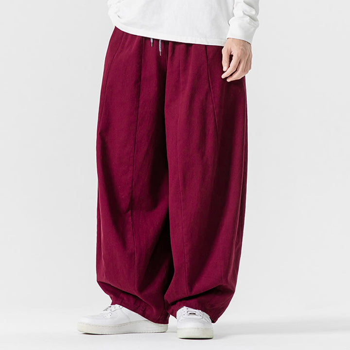 Pantalones harén de algodón con cintura elástica y bolsillos para hombre, color liso, con estampado de Buddha Stones - image 30