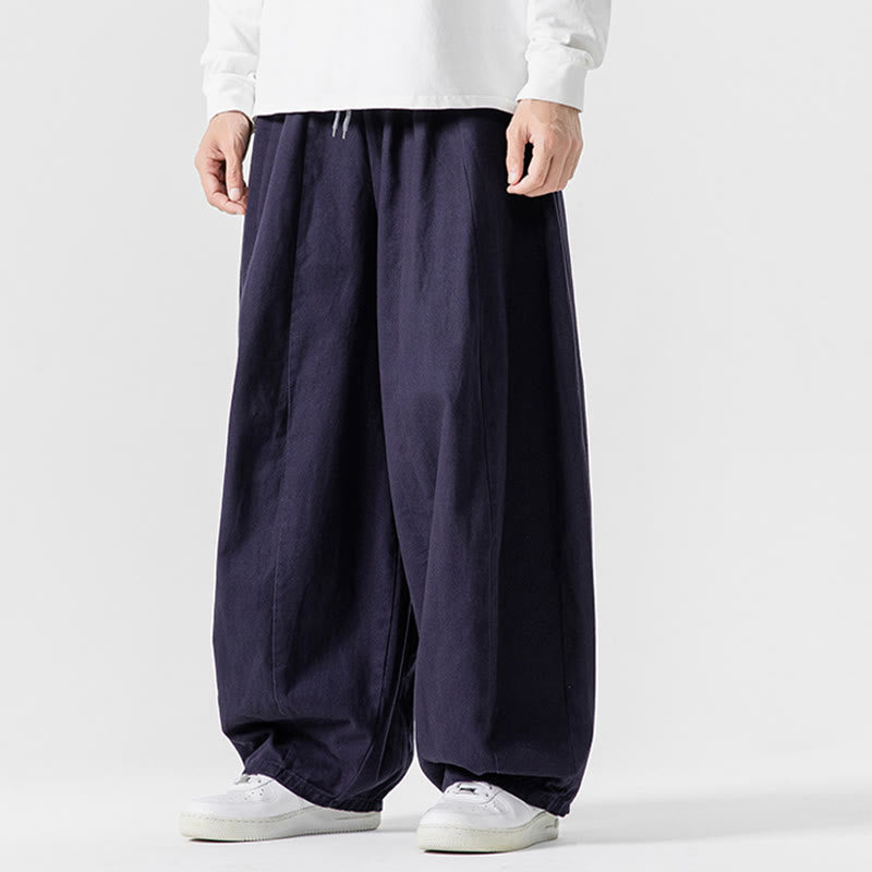 Pantalones harén de algodón con cintura elástica y bolsillos para hombre, color liso, con estampado de Buddha Stones - image 37