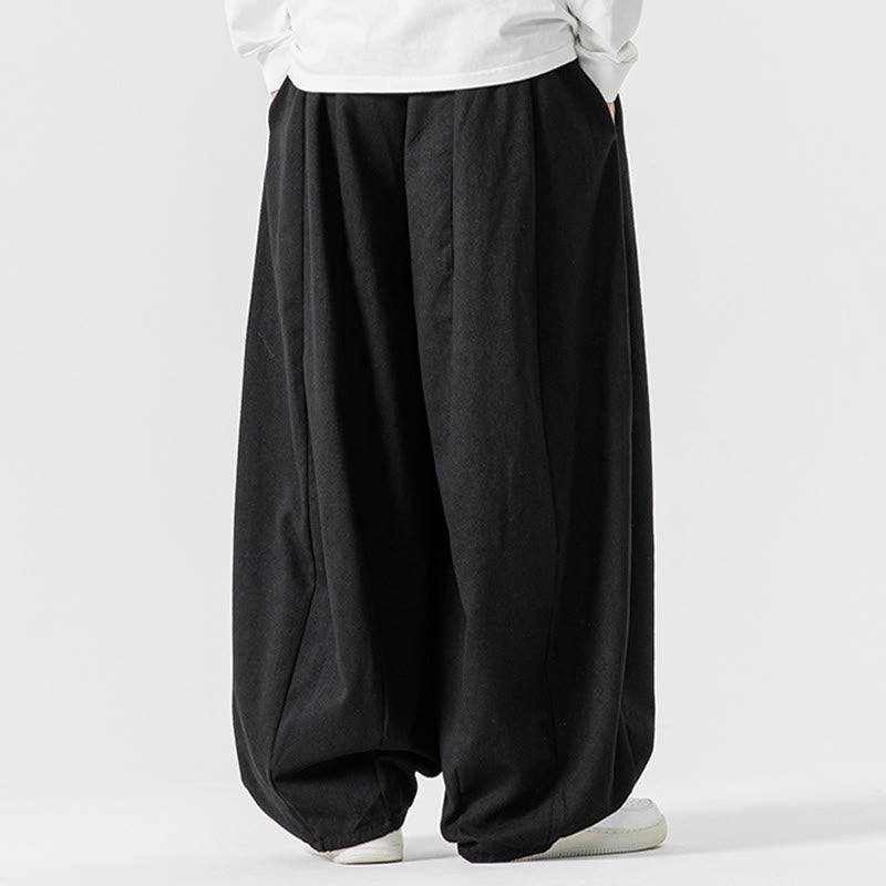 Pantalones harén de algodón con cintura elástica y bolsillos para hombre, color liso, con estampado de Buddha Stones - image 42