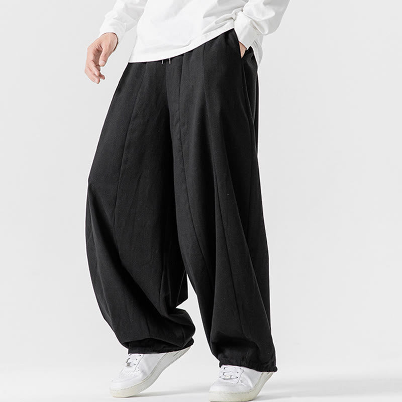 Pantalones harén de algodón con cintura elástica y bolsillos para hombre, color liso, con estampado de Buddha Stones - image 46