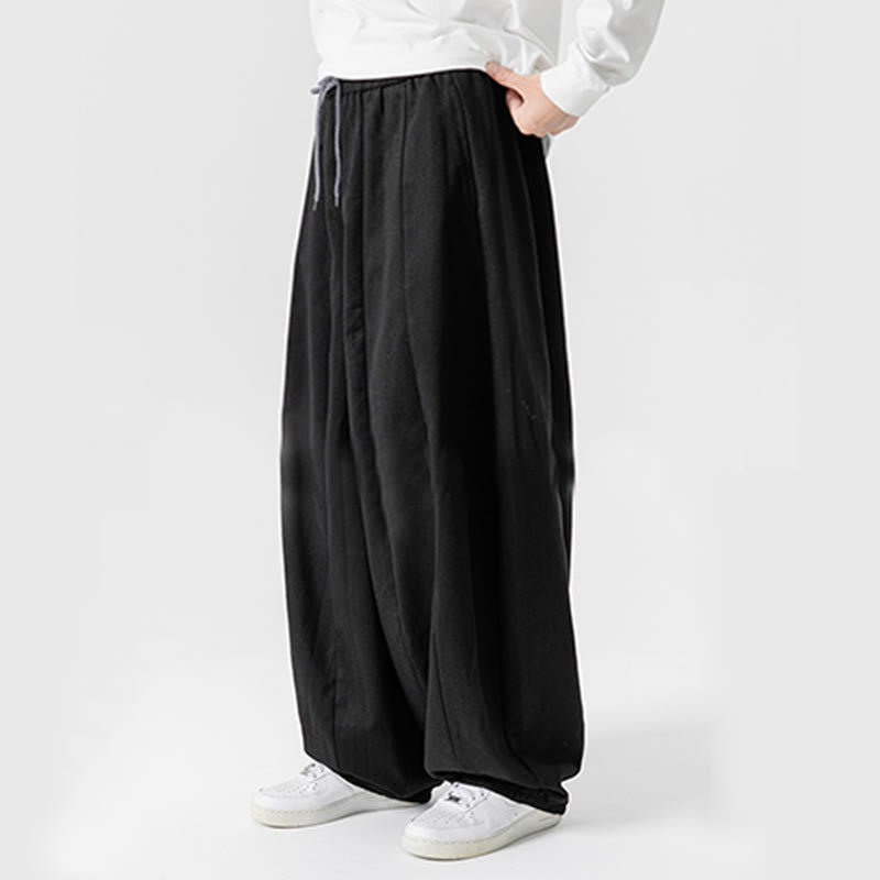 Pantalones harén de algodón con cintura elástica y bolsillos para hombre, color liso, con estampado de Buddha Stones - image 44