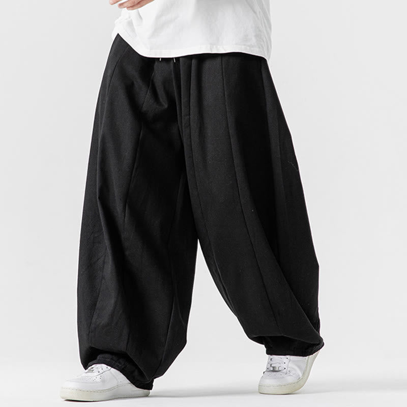 Pantalones harén de algodón con cintura elástica y bolsillos para hombre, color liso, con estampado de Buddha Stones - image 41