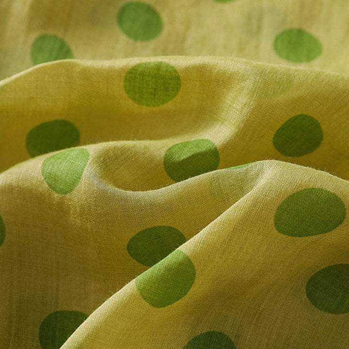 Camisa de poliéster para mujer de manga larga con cuello redondo y lunares de Buddha Stones Fall  - image 10