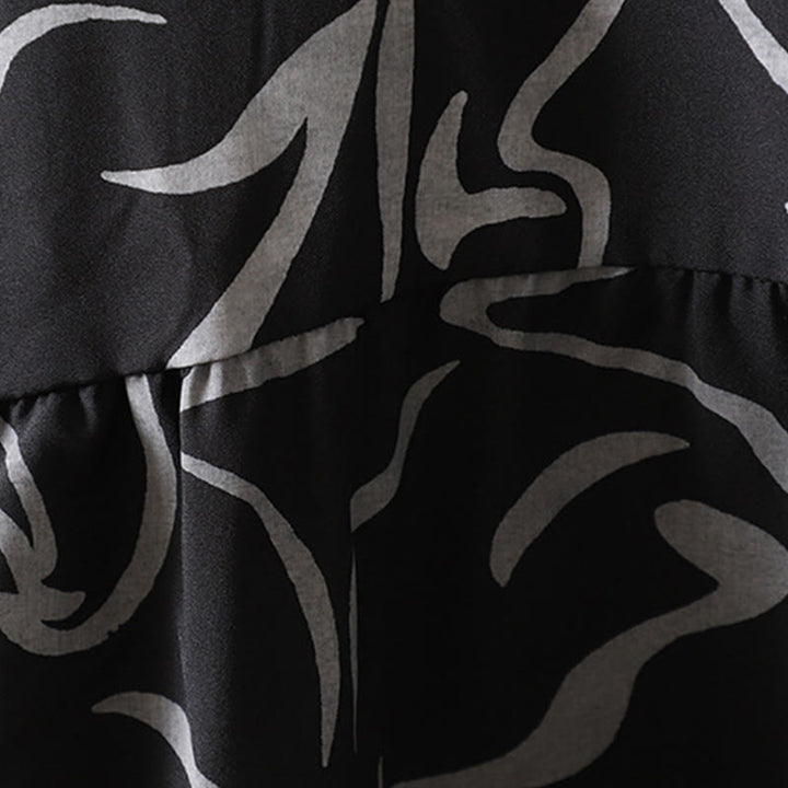 Camisa de algodón y poliéster de manga larga para mujer con cuello alto y estampado de líneas de Buddha Stones para primavera y otoño  - image 20