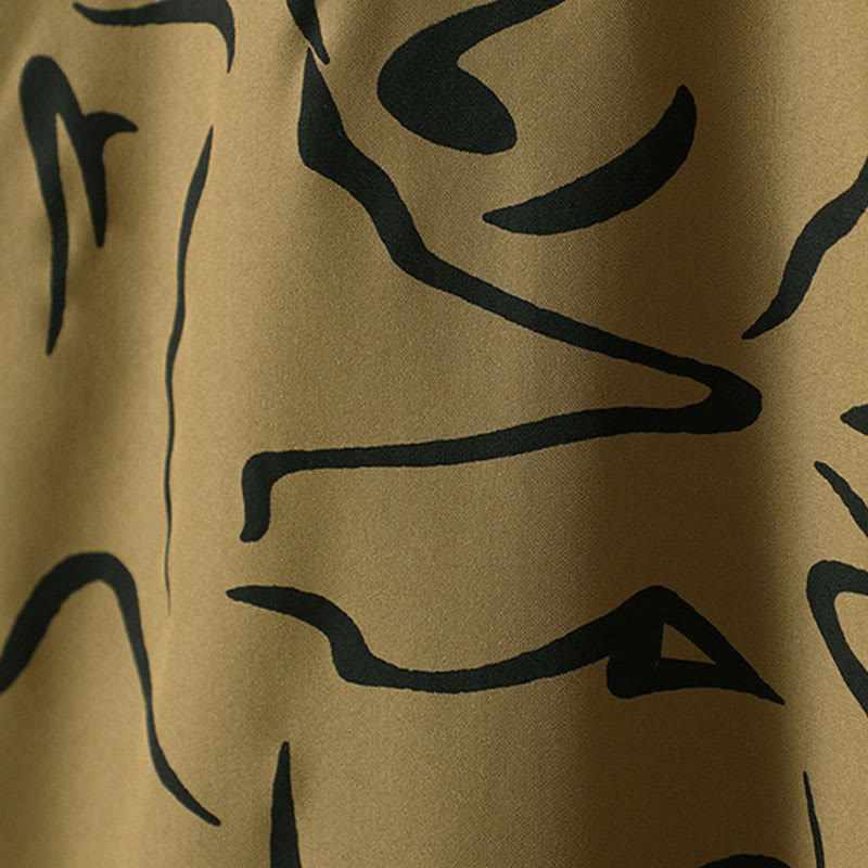 Camisa de algodón y poliéster de manga larga para mujer con cuello alto y estampado de líneas de Buddha Stones para primavera y otoño  - image 15