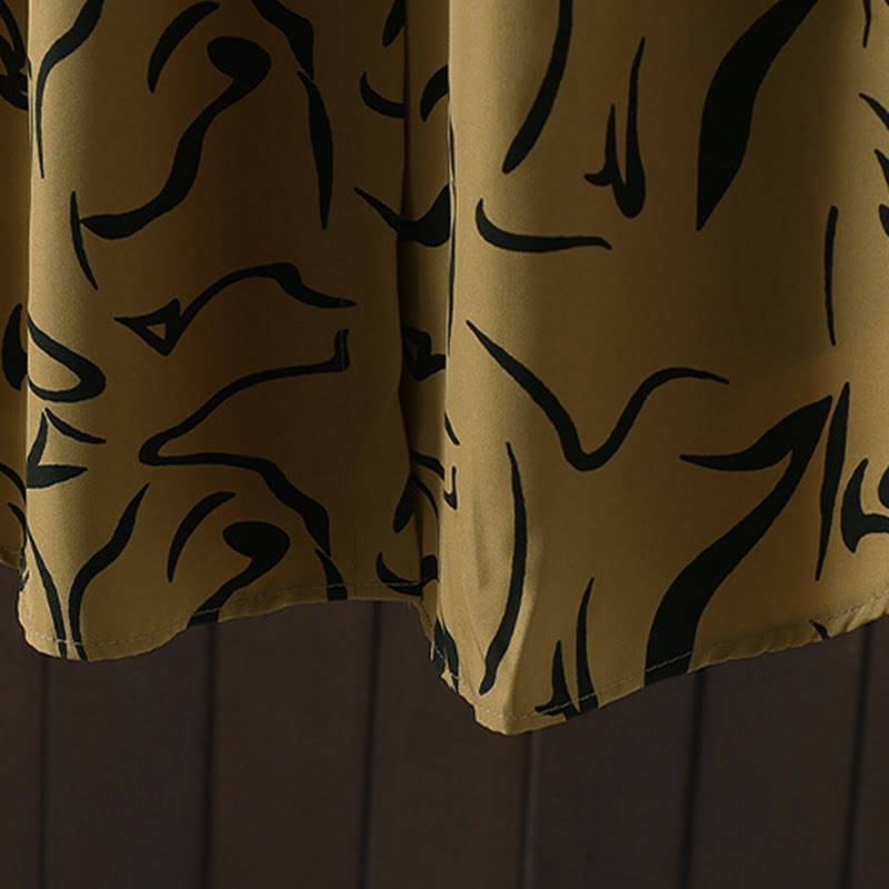 Camisa de algodón y poliéster de manga larga para mujer con cuello alto y estampado de líneas de Buddha Stones para primavera y otoño  - image 10